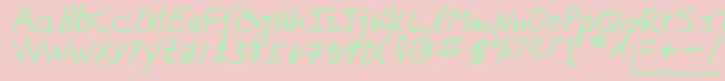 TomoRegular Font – Green Fonts on Pink Background