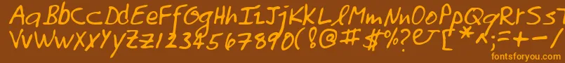 TomoRegular Font – Orange Fonts on Brown Background