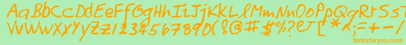 TomoRegular Font – Orange Fonts on Green Background