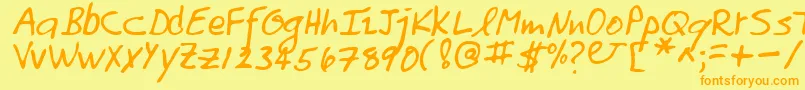 TomoRegular Font – Orange Fonts on Yellow Background