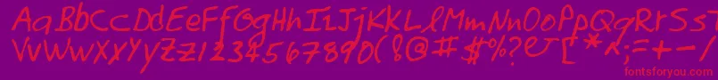 TomoRegular Font – Red Fonts on Purple Background