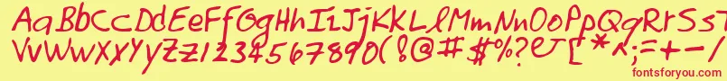 TomoRegular Font – Red Fonts on Yellow Background