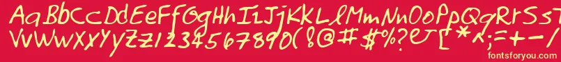 TomoRegular Font – Yellow Fonts on Red Background