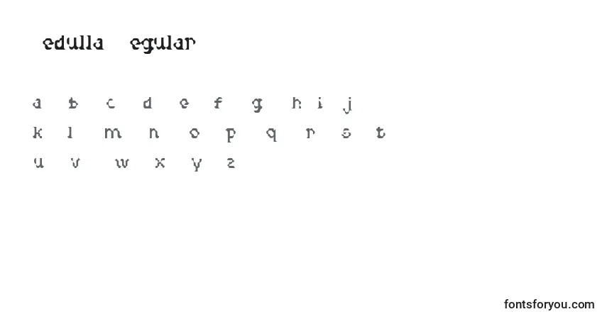 Czcionka MedullaRegular – alfabet, cyfry, specjalne znaki