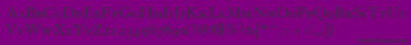 TiascoOldstyleSsiSmallCaps Font – Black Fonts on Purple Background