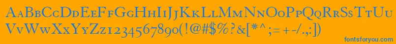 TiascoOldstyleSsiSmallCaps Font – Blue Fonts on Orange Background