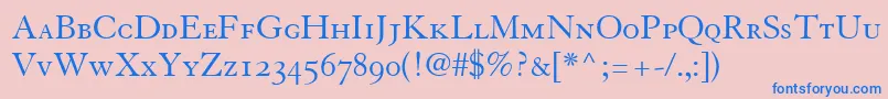 TiascoOldstyleSsiSmallCaps Font – Blue Fonts on Pink Background