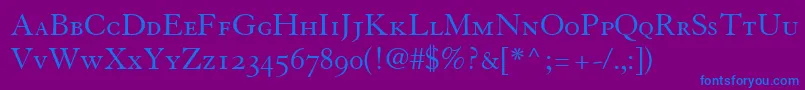 TiascoOldstyleSsiSmallCaps Font – Blue Fonts on Purple Background