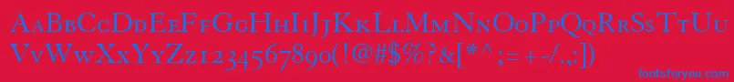 TiascoOldstyleSsiSmallCaps Font – Blue Fonts on Red Background