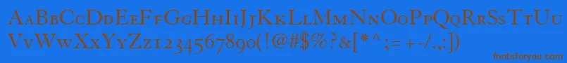 TiascoOldstyleSsiSmallCaps Font – Brown Fonts on Blue Background