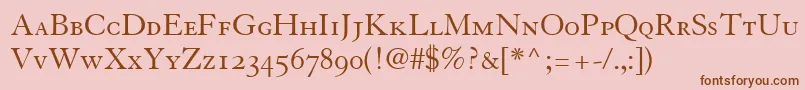 TiascoOldstyleSsiSmallCaps Font – Brown Fonts on Pink Background
