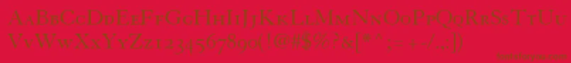 TiascoOldstyleSsiSmallCaps Font – Brown Fonts on Red Background