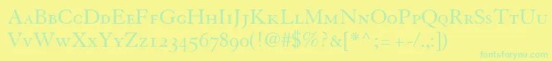 TiascoOldstyleSsiSmallCaps Font – Green Fonts on Yellow Background