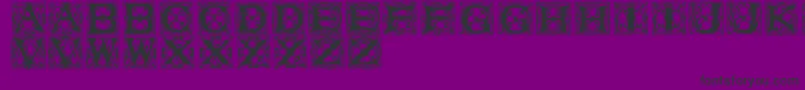 Шрифт Vaterstitlingcaps – чёрные шрифты на фиолетовом фоне