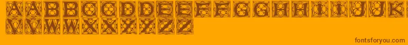 Шрифт Vaterstitlingcaps – коричневые шрифты на оранжевом фоне