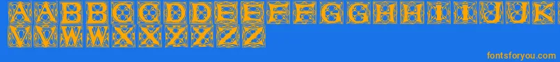 Шрифт Vaterstitlingcaps – оранжевые шрифты на синем фоне