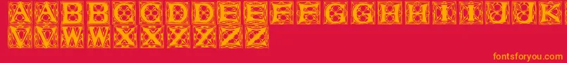 Vaterstitlingcaps Font – Orange Fonts on Red Background
