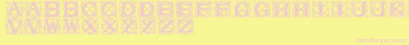 Czcionka Vaterstitlingcaps – różowe czcionki na żółtym tle
