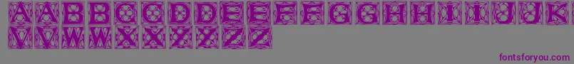 Vaterstitlingcaps-Schriftart – Violette Schriften auf grauem Hintergrund
