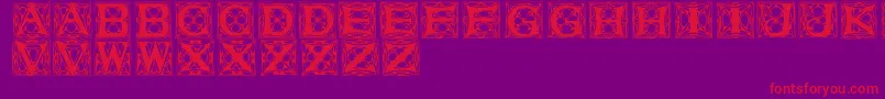 Czcionka Vaterstitlingcaps – czerwone czcionki na fioletowym tle