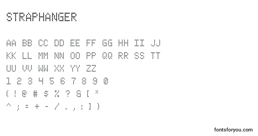 Schriftart Straphanger – Alphabet, Zahlen, spezielle Symbole