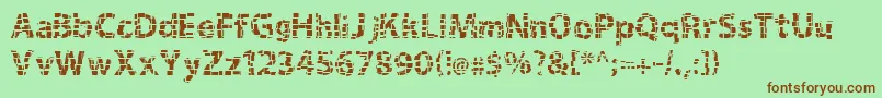 Gridshift Font – Brown Fonts on Green Background