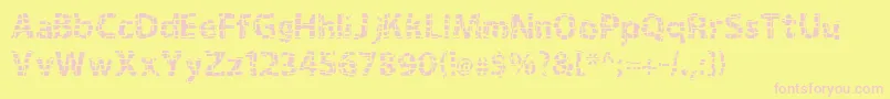 Gridshift Font – Pink Fonts on Yellow Background