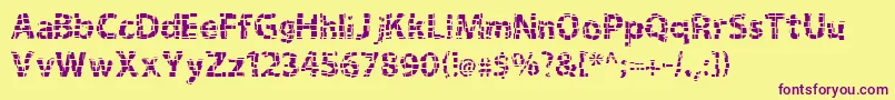 Gridshift-Schriftart – Violette Schriften auf gelbem Hintergrund
