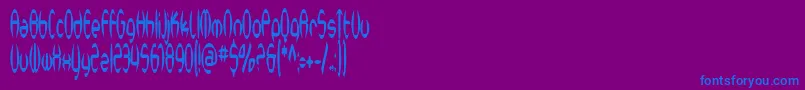 SfSynthonicPopCondensed Font – Blue Fonts on Purple Background