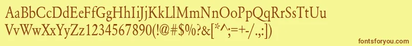 YearlindNormalThin Font – Brown Fonts on Yellow Background