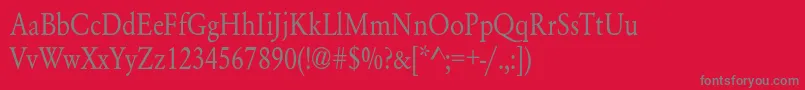 YearlindNormalThin Font – Gray Fonts on Red Background