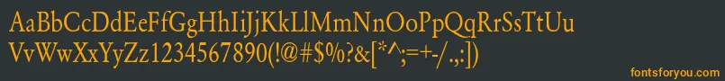 フォントYearlindNormalThin – 黒い背景にオレンジの文字