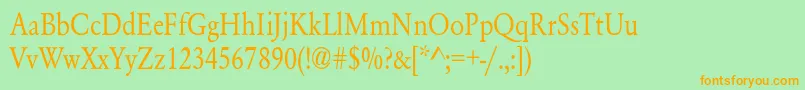 YearlindNormalThin Font – Orange Fonts on Green Background