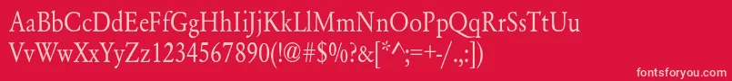 YearlindNormalThin Font – Pink Fonts on Red Background