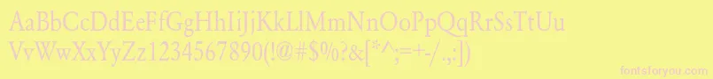 YearlindNormalThin Font – Pink Fonts on Yellow Background