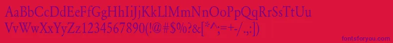 YearlindNormalThin Font – Purple Fonts on Red Background