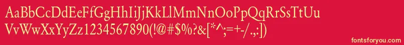 YearlindNormalThin Font – Yellow Fonts on Red Background