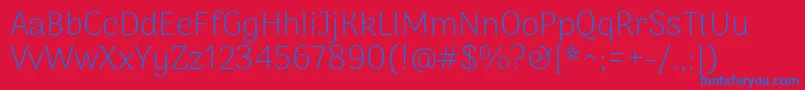 ArimakoshiExtraligth Font – Blue Fonts on Red Background