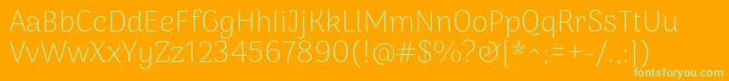 ArimakoshiExtraligth Font – Green Fonts on Orange Background