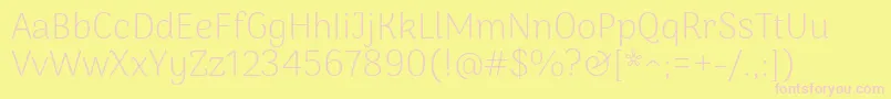 ArimakoshiExtraligth Font – Pink Fonts on Yellow Background