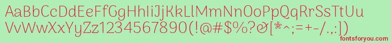 フォントArimakoshiExtraligth – 赤い文字の緑の背景