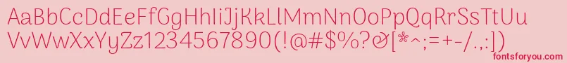 ArimakoshiExtraligth Font – Red Fonts on Pink Background
