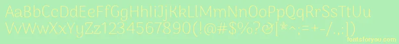 ArimakoshiExtraligth Font – Yellow Fonts on Green Background