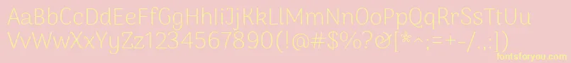 ArimakoshiExtraligth Font – Yellow Fonts on Pink Background