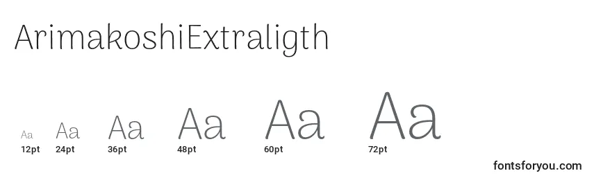 Размеры шрифта ArimakoshiExtraligth