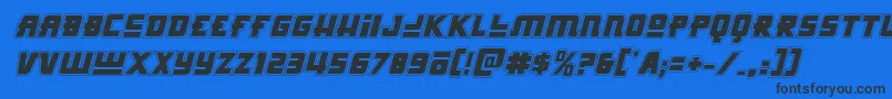 Hongkonghustleacadital Font – Black Fonts on Blue Background