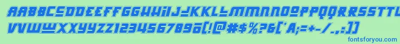 Hongkonghustleacadital Font – Blue Fonts on Green Background