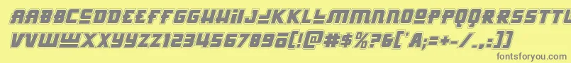 Hongkonghustleacadital Font – Gray Fonts on Yellow Background