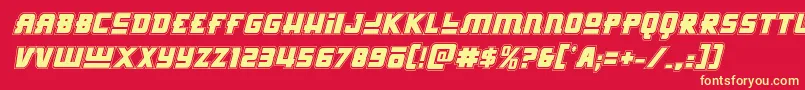 Hongkonghustleacadital Font – Yellow Fonts on Red Background