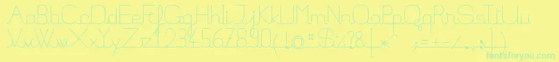 FilaturestdLight Font – Green Fonts on Yellow Background